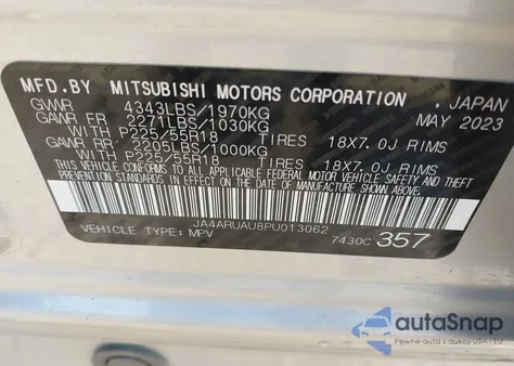 2023 Mitsubishi Outlander Sport 2.0 Es Awc from USA, damaged, VIN JA4ARUAU8PU013062